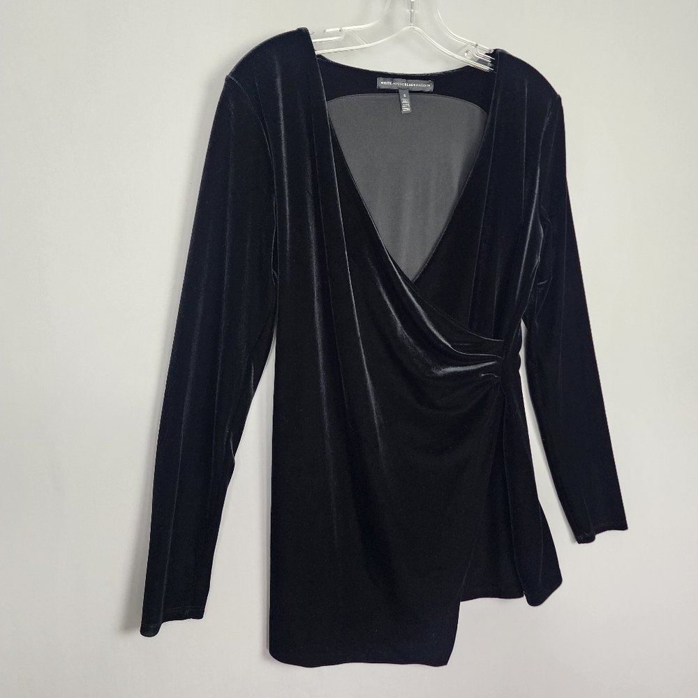 WHBM Black Velvet Shirt Sz Small